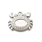 304 Stainless Steel Pendant Cabochon Settings, Ion Plating(IP), Crab, Stainless Steel Color, Tray: 4.5mm, 31.5x13x2.5mm, Hole: 2.5mm