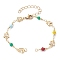Butterfly Glass Seed Beaded Link Bracelet Making, with Lobster Claw Clasp, Fit for Connector Charms, Colorful, 6-5/8 inch(16.8cm)