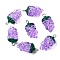 Trasparent Resin Pendants, Grape, with Transparent Iron Loop, Violet, 24x12.5x11.5mm, Hole: 2mm