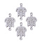 Tarnish Resistant 201 Stainless Steel Links connectors, Laser Cut, Sea Turtle, Stainless Steel Color, 19.5x11.5x1mm, Hole: 1.6mm