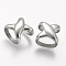 Tarnish Resistant 304 Stainless Steel Slide Charms, Letter X shape, Stainless Steel Color, 16.5x17x12mm, Hole: 8x12.5mm