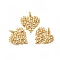 Rack Plating Brass Pave Cubic Zirconia Pendants, Lead Free & Cadmium Free, with Jump Ring, Real 18K Gold Plated, Long-Lasting Plated, Heart Charm, Clear, 18x18x2mm, Hole: 3.4mm