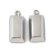 304 Stainless Steel Pendants, Bullion Charms, Stainless Steel Color, 14.5x7x4.5mm, Hole: 1.4mm