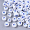 Opaque Glass Beads, Flower, Dodger Blue, 4~6x2.5~3mm, Hole: 1mm