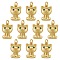 10Pcs Rack Plating Brass Micro Pave Cubic Zirconia Pendants, with Jump Ring, Cadmium Free & Lead Free, Cat, Real 18K Gold Plated, 17x11x6.5mm, Jump Ring: 5x1mm, Inner Diameter: 3mm