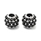 304 Stainless Steel European Beads, Large Hole Beads, Round, Antique Silver, 10.5x9mm, Hole: 4mm