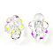 Transparent Acrylic Beads, with Enamel, Cloud with Cross, Yellow, 33x22.5x17mm, Hole: 2mm