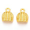 Alloy Charms, Dustpan, Cadmium Free & Lead Free, Real 18K Gold Plated, 12x9.5x4mm, Hole: 1.6mm