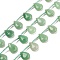 Natural Green Aventurine Beads Strands, Teardrop, Top Drilled, 13.5~14x10.5x4.5mm, Hole: 1.2mm, about 24pcs/strand, 16.02''(40.7cm)
