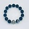 Natural Lava Rock Round Beaded Stretch Bracelet