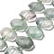 Natural Colorful Fluorite Beads Strands, with Glass Beads, Faceted, Rectangle, 20.5~22.5x15.5~16.5x6.5~7.5mm, Hole: 1.6mm, about 21pcs/strand, 15.12~15.28''(38.4~38.8cm)
