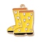 Thanksgiving Day Alloy Pendants, with Enamel, Golden, Shoes, 24x19.5x1.6mm, Hole: 1.8mm
