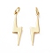 Brass Pendants, with Jump Rings, Long-Lasting Plated, Lightning Bolt, Real 18K Gold Plated, 18x5x1mm, Hole: 3mm