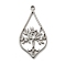 Non-Tarnish 304 Stainless Steel Pendants, Laser Cut, Teardrop with Tree Charm, Stainless Steel Color, 39.5x20x1mm, Hole: 2mm
