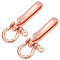 2Pcs Brass Shackle Clasps with Brass S Hook Clasps, Car Keychain for Men Wallet Chain Accessory, Rose Gold, 65x25x15mm, Hole: 3mm