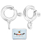 925 Sterling Silver Spring Ring Clasps, Ring, with 925 Stamp, Silver, 10x8x1.5mm, Hole: 1.5mm, 10pcs/set