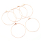 304 Stainless Steel Pendants, Hoop Earring Findings, Rose Gold, 34x31x1.5mm, 20 Gauge, Hole: 1mm, Pin: 0.8mm