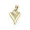 Brass Pendants, Cadmium Free & Nickel Free & Lead Free, with Jump Ring, Heart Charms, Real 18K Gold Plated, 15x10.5x3.5mm, Hole: 2.5mm