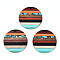 Transparent Resin & Walnut Wood Pendants, with Gold Foil, Flat Round Charm, Sienna, 30x3.5mm, Hole: 2mm
