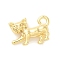 Brass Charms, Cadmium Free & Nickel Free & Lead Free, Cat Shape, Real 18K Gold Plated, 11x16.5x6mm, Hole: 1mm