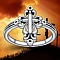 Alloy Finger Rings, Cross, Silver, US Size 10(19.8mm)
