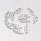 Non-Tarnish Hollow Leaf 316 Surgical Stainless Steel Filigree Charms, Stainless Steel Color, 13x5x1mm, Hole: 0.5mm