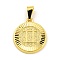 Brass Pendants, Cadmium Free & Nickel Free & Lead Free, Real 18K Gold Plated, Flat Round with Constellations, Gemini, 24x20.5x2mm, Hole: 8x3.5mm