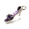 Brass Enamel Pendants, High Heel Charm, Platinum, 22x4.5x9mm, Hole: 2mm