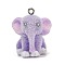 Flocking Resin Pendants, Elephant, with Platinum Iron Loops, Lilac, 27.5x23x24mm, Hole: 2mm