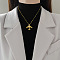 Airplane Brass Micro Pave Clear Cubic Zirconia Pendant Necklaces, 304 Stainless Steel Chain Necklace for Women, Golden, 15.75 inch(40cm)