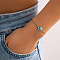 Fashionable Alloy Box Chain Slider Bracelets, Synthetic Turquoise Bead Link Bracelets for Women, Oval, Antique Silver, 7-7/8 inch(20cm)