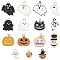 SUNNYCLUE 1 Box 30Pcs Halloween Charms Ghost Enamel Charm Jack-O-Lantern Charms Small Pumpkin Witch Hats Wizard Hat Charm Black Cat White Spooky Charms for Jewelry Making Charm DIY Craft Supplies