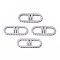 Tarnish Resistant 201 Stainless Steel Links Connectors, Laser Cut, Oval with Letter, Stainless Steel Color, Letter.M, 15x6x1mm, Hole: 4x5~7mm