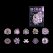 20Pcs 10 Patterns PVC Self Adhesive Firework Decorative Stickers, Waterproof Laser Firework Decals for Scrapbooking, Travel Diary Craft, Plum, 40mm, 2pcs/pattern