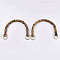 Bamboo Bag Handles, with Alloy Clasps, for Bag Straps Replacement Accessories, Golden, 109~112x150~155x14~15mm