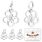 40Pcs Rack Plating Alloy Charms, with Jump Rings, Long-Lasting Plated, Cadmium Free & Lead Free, Flower Charms, 925 Sterling Silver Plated, 12x10.5x3.5mm, Hole: 4mm