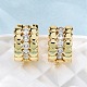 Латунные серьги-кольца из прозрачного кубического циркония EJEW-H158-14G-3