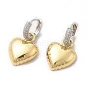 Серьга-кольцо из латуни с микропаве из кубического циркония EJEW-C057-02G