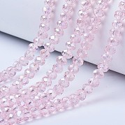Стеклянные бусины с гальваническим покрытием  EGLA-A034-T3mm-B12