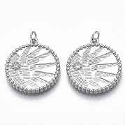 Латунные микропаве прозрачные подвески с фианитом KK-S356-008P-NF