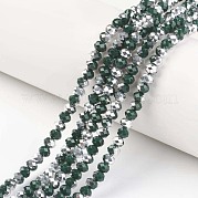 Гальванические непрозрачные стеклянные бусины EGLA-A034-P4mm-M04
