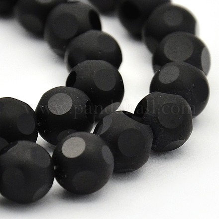 Матовые круглые стеклянные бусины GLAA-L002-01-10mm-1