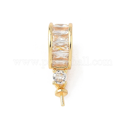 Латунные серьги-кольца из циркония KK-D369-02G-1