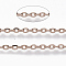 304 Stainless Steel Cable Chains, Soldered, Flat Oval, Rose Gold, 2x1.6x0.3mm, about 6.56 Feet(2m)/strand