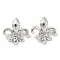Brass Micro Pave Cubic Zirconia Charms, Cadmium Free & Nickel Free & Lead Free, Real Platinum Plated, 13x12x5.5mm, Hole: 3x2.5mm