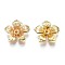 Brass Beads, Nickel Free, Flower, Real 18K Gold Plated, 13x13.5x5mm, Hole: 0.8mm