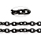 304 Stainless Steel Cable Chains, with Spool, Unweled, Electrophoresis Black, 8x6x1.5mm, about 32.8 Feet(10m)/roll