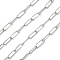 Non-Tarnish Handmade 304 Stainless Steel Paperclip Chains, Drawn Elongated Cable Chains, Soldered, Stainless Steel Color, 12x4x1mm