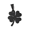 Ion Plating(IP) 304 Stainless Steel Pendants, Clover, Black, 25.5x20.5x1.5mm, Hole: 10x4mm