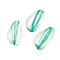 Transparent Resin Pendants, Teardrop Charms with Thread Inside, Turquoise, 35.5x17x5mm, Hole: 1.2mm